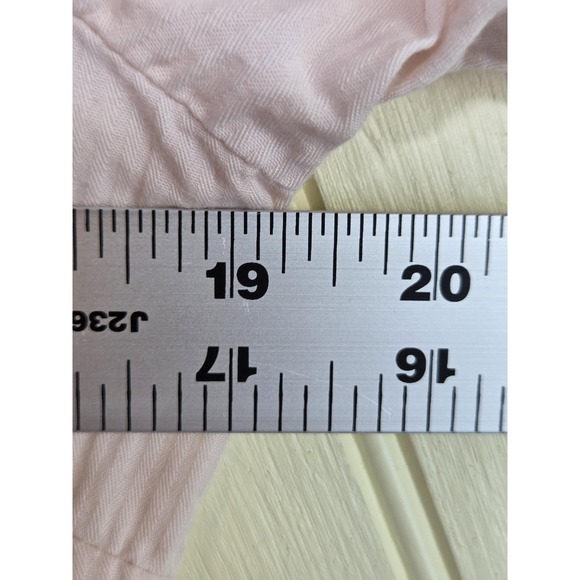 Pink Rose Shirt Womens Large Pink Cherry Print Button Front Collared Top Blouse - Picture 7 of 8